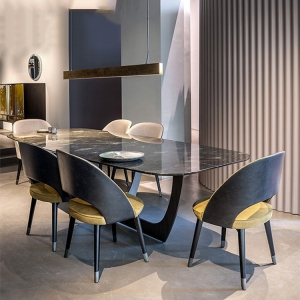 预售-北欧大理石餐桌椅组合 后现代简约小户型长方形饭桌家用轻奢餐桌