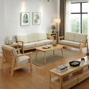 预售-全实木沙发单人双人三人组合北欧客厅布艺沙发简约日式组合可拆洗