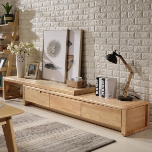预售-北欧新中式实木可伸缩电视机柜组合 小户型客厅家具简约实木地柜