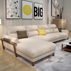预售-北欧布艺沙发现代简约客厅组合整装可拆洗乳胶转角大小户型布沙发