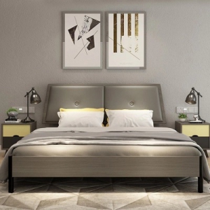 预售-北欧床主卧床简约现代板式双人床1.5米日式床1.8米婚床小户型