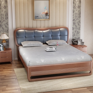 预售-北欧实木床1.8米1.5米简约现代双人单人主卧橡木白色婚床