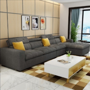 预售-乳胶沙发客厅整套北欧布艺小户型实木整装家具组合3+2+1现代简约