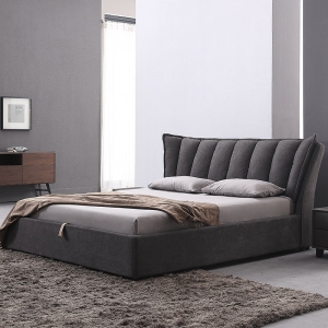 预售-北欧布艺床卧室家具1.8米小户型双人床可拆洗布套实木