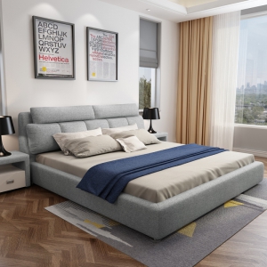 预售-北欧布艺床卧室家具1.8米双人床1.5米婚床可拆洗气动储物