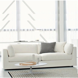 预售-新款简约现代布艺沙发工程客厅时尚白色三人沙发全拆洗