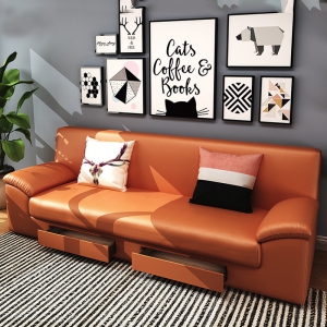 预售-小户型乳胶布艺沙发北欧简约现代三人时尚客厅组合休闲科技皮沙发