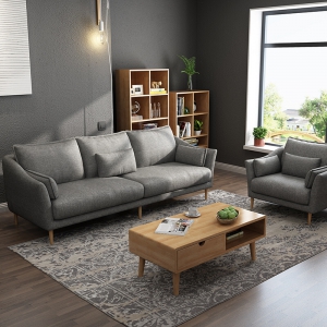预售-北欧布艺沙发羽绒乳胶现代简约小户型三人客厅休闲沙发组合可拆 