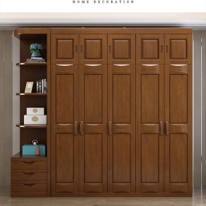 【A.SG】实木储物柜新中式衣柜经济型3456门卧室现代简约对开门衣橱加顶
