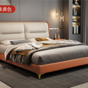 【A.SG】真皮床轻奢现代主卧高端大气双人床意式婚床简约软包床卧室极简床