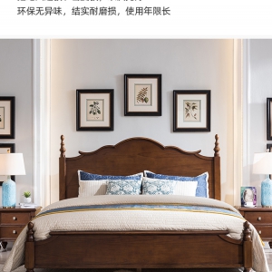 【A.SG】美式轻奢实木床1.8米双人大床现代简约1.5米白蜡木婚床卧室家具