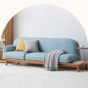 【A.SG】实木沙发北欧环保客厅家具现代家用橡木小户型可拆洗布艺沙发
