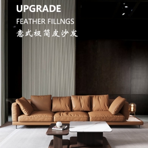 【A.SG】现代简约轻奢头层真皮沙发意式大小户型直排三人位沙发客厅家具