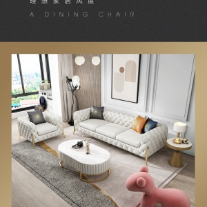 【A.SG】布艺沙发轻奢后现代简约小户型客厅拉扣法式网红美式直排三人沙发