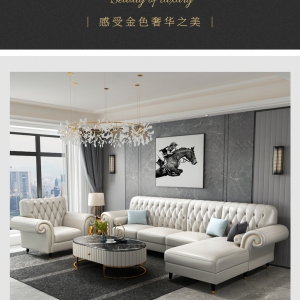 【A.SG】美式轻奢真皮沙发头层牛皮组合北欧现代简约小户型大客厅皮艺整装