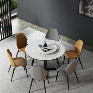 【A.SG】岩板餐桌可伸缩折叠方变圆两用餐桌椅组合现代小户型家用抗压饭桌