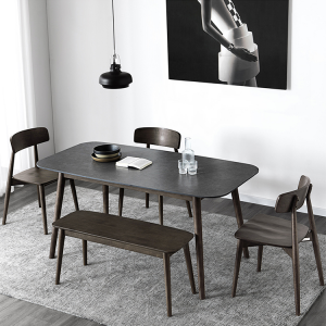 【A.SG】意式岩板餐桌现代小户型家用6人长方形桌子北欧轻奢餐桌椅组合