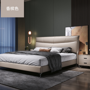 【A.SG】现代简约皮床实木框架1.8米主卧双人床1.5米小户型储物榻榻米卧室