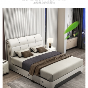 【A.SG】现代皮床1.8米软床头榻榻米双人床小户型简约主卧婚床欧式家具