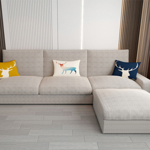 【A.SG】北欧双人三人位轻奢布艺沙发落地小户型客厅实木框架转角组合家具