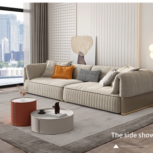 【A.SG】侘寂风直排布艺沙发小户型客厅意式极简防猫抓科技磨砂绒三人沙发