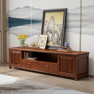 预售-新中式实木电视柜现代简约客厅多功能地柜