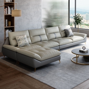 预售-科技布艺沙发客厅现代简约大小户型免洗极简3.6米（四人位+脚踏）
