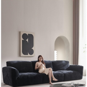 预售-意式极简布艺沙发客厅北欧羽绒直排3.6m