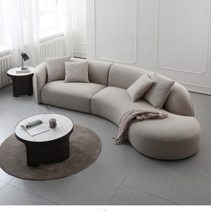 预售-意式轻奢弧形沙发小户型别墅现代异形组合布艺沙发3.4米