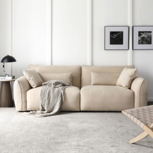 预售-北欧布艺沙发奶油风现代简约客厅科技布沙发2.5米三人位