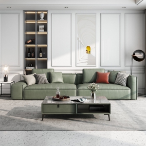 预售-科技布沙发豆腐块意式极简三人布艺沙发小户型客厅北欧现代简约