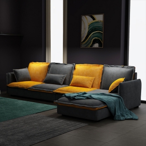 预售-北欧科技布沙发现代简约转角沙发大小户型客厅组合