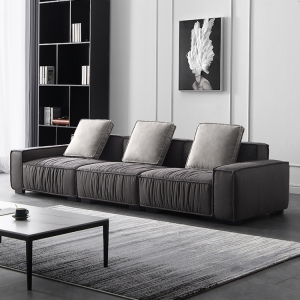 预售-北欧小户型科技布沙发 懒人意式客厅组合简约现代布艺沙发四人位