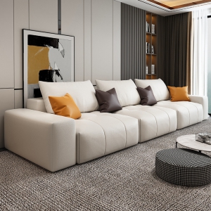 预售-北欧布艺沙发意式大小户型客厅沙发组合简约现代乳胶 科技布沙发