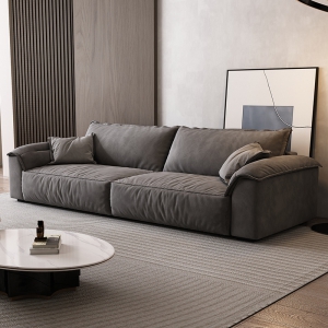 预售-意式轻奢磨砂科技布沙发小户型客厅北欧直排乳胶布艺沙发简约现代四人位