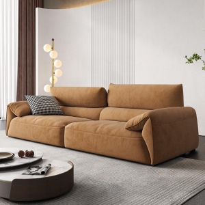 预售-小户型科技布沙发极简意式客厅简约现代轻奢乳胶北欧布艺沙发