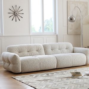 预售-简约现代奶油风云朵沙发懒人沙发小户型直排组合轻奢客厅家用沙发