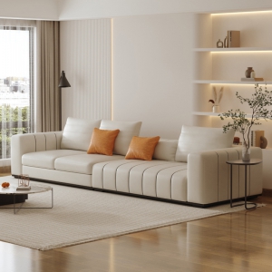 预售-奶油风钢琴键客厅直排北欧意式现代简约布艺沙发小户型网红沙发