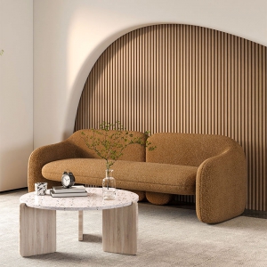 预售-侘寂风北欧客厅异形创意艺术服装店小设计感简约现代直排布艺沙发