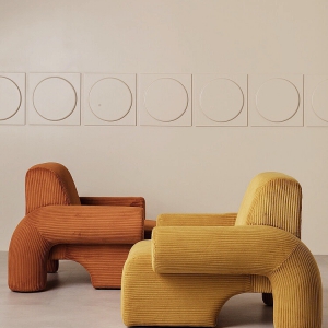 预售-新款奶油风设计师沙发椅轻奢现代简约小客厅休闲单椅网红单人沙发