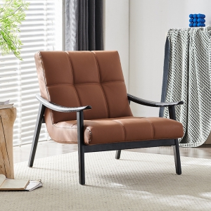 预售-网红白蜡木单人沙发单椅意式极简设计师客厅椅子阳台洽谈休闲椅