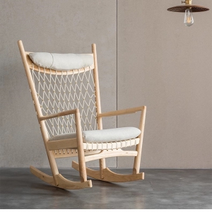 预售-北欧家用客厅实木摇椅午睡躺椅单人沙发椅子创意休闲椅
