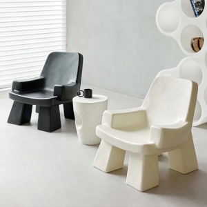预售-北欧中古ins设计师创意休闲椅单人椅玻璃钢大象腿椅子网红沙发椅