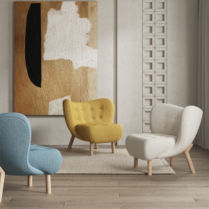 预售-轻奢单人沙发简约现代客厅沙发椅北欧网红羊羔绒设计师白色休闲椅