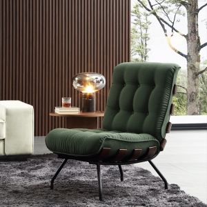 预售-意式极简单人沙发椅家用客厅休闲椅复古原木现代设计师单椅子