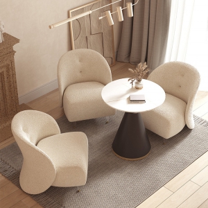 预售-北欧轻奢单人沙发椅小户型羊羔绒休闲椅卧室客厅懒人沙发椅布艺