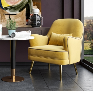 预售-北欧单人沙发椅子轻奢现代商务洽谈休闲沙发椅