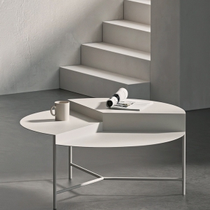 预售-北欧铁艺客厅圆形茶几桌现代简约轻奢小户型家用创意白色个性极简