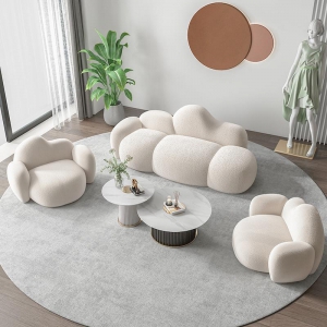 预售-现代简约羊羔绒云朵沙发网红沙发小户型客厅沙发组合