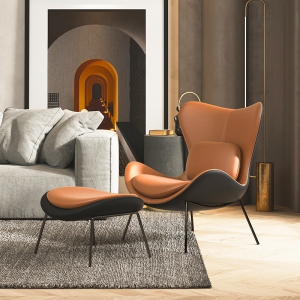 预售-北欧科技皮单人沙发意式老虎椅客厅阳台懒人休闲椅设计师轻奢躺椅
